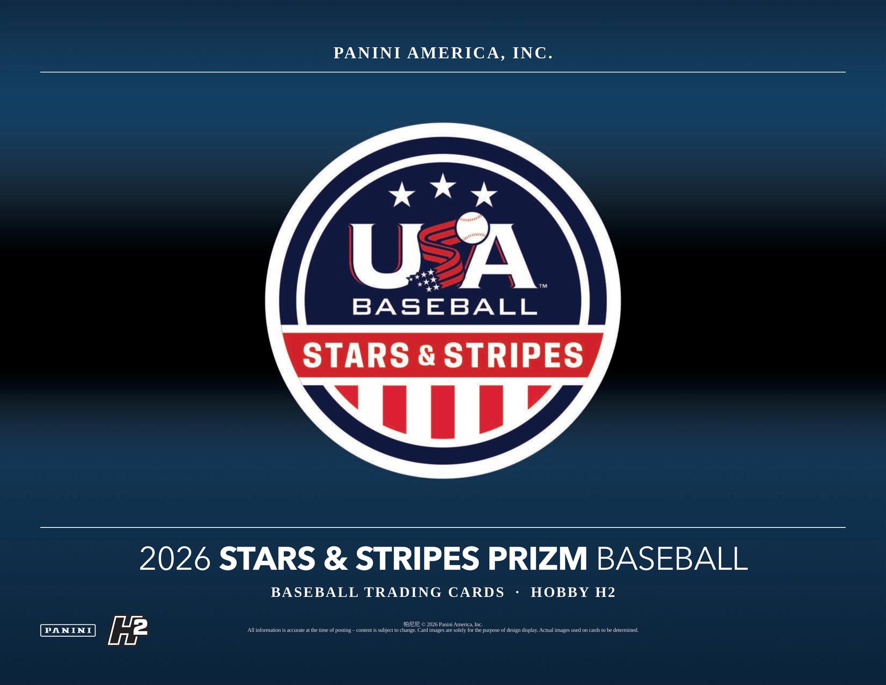2026 Panini USA Stars &amp; Stripes Prizm Baseball H2 Box (Presell)