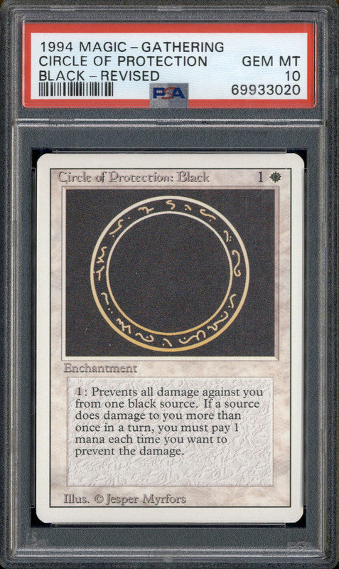 1994 Magic the Gathering Revised Circle of Protection: Black PSA 10