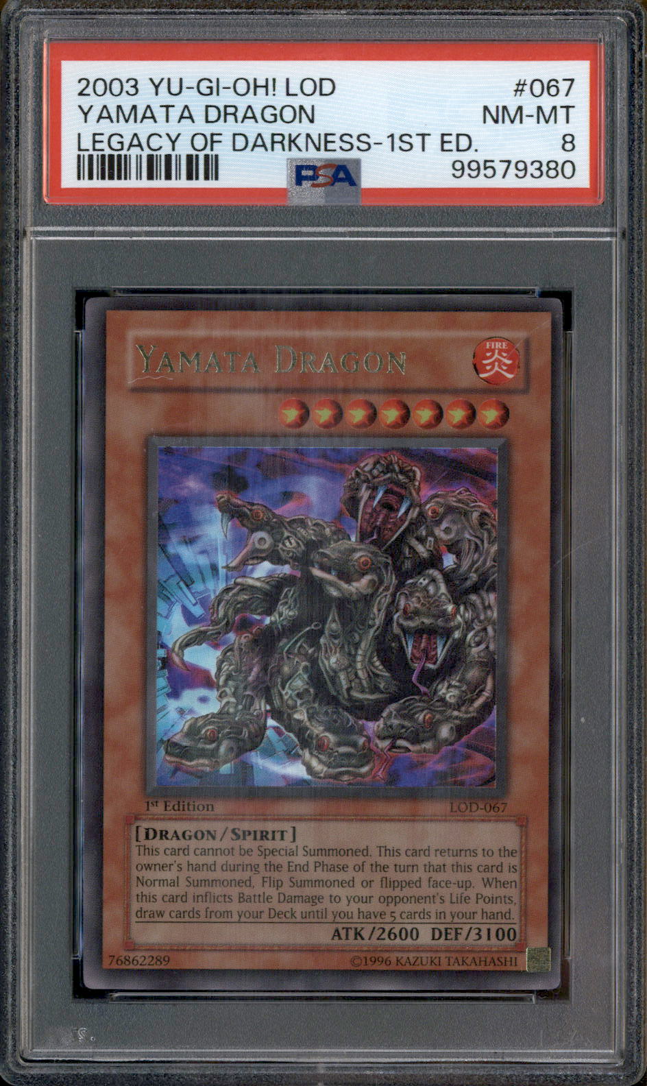 2003 YU-GI-Oh! Lod-Legacy of Darkness 1st Edition #67 Yamata Dragon PSA 8
