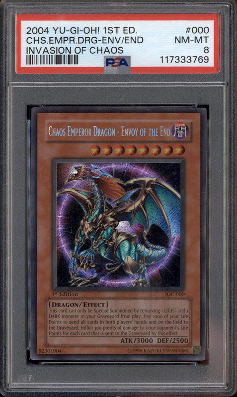 2004 Yu-Gi-Oh! Chaos Emperor Dragon Envoy of the End 1st Edition PSA 8