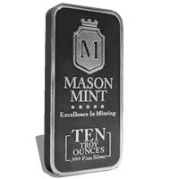 10 oz Mason Mint Silver Bar (.999 Fine)