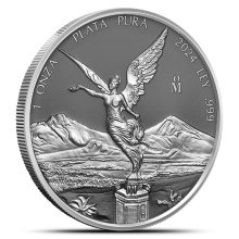 2024 1 oz Silver Ring Mexican Silver Libertad Coin (Ruthenium, In Capsule)