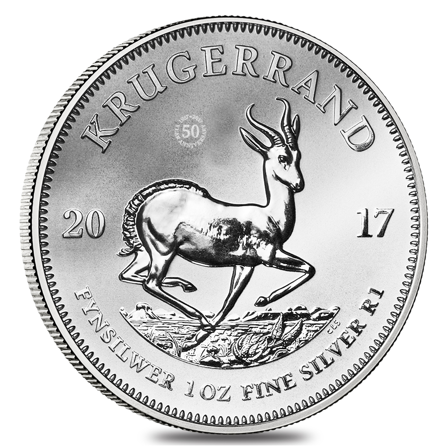 2017 South Africa 1 oz Silver Krugerrand Premium Uncirculated (50th Annv. Privy)