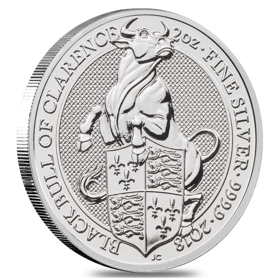 2018 Great Britain 2 oz Silver Queen's Beasts (Black Bull) Coin .9999 Fine BU