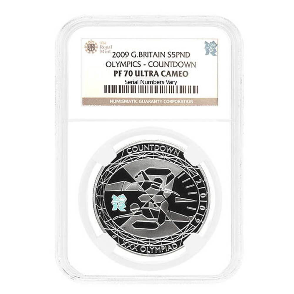 2009 Great Britain 2012 London Olympics Countdown Proof Silver Coin NGC PF 70 UCAM