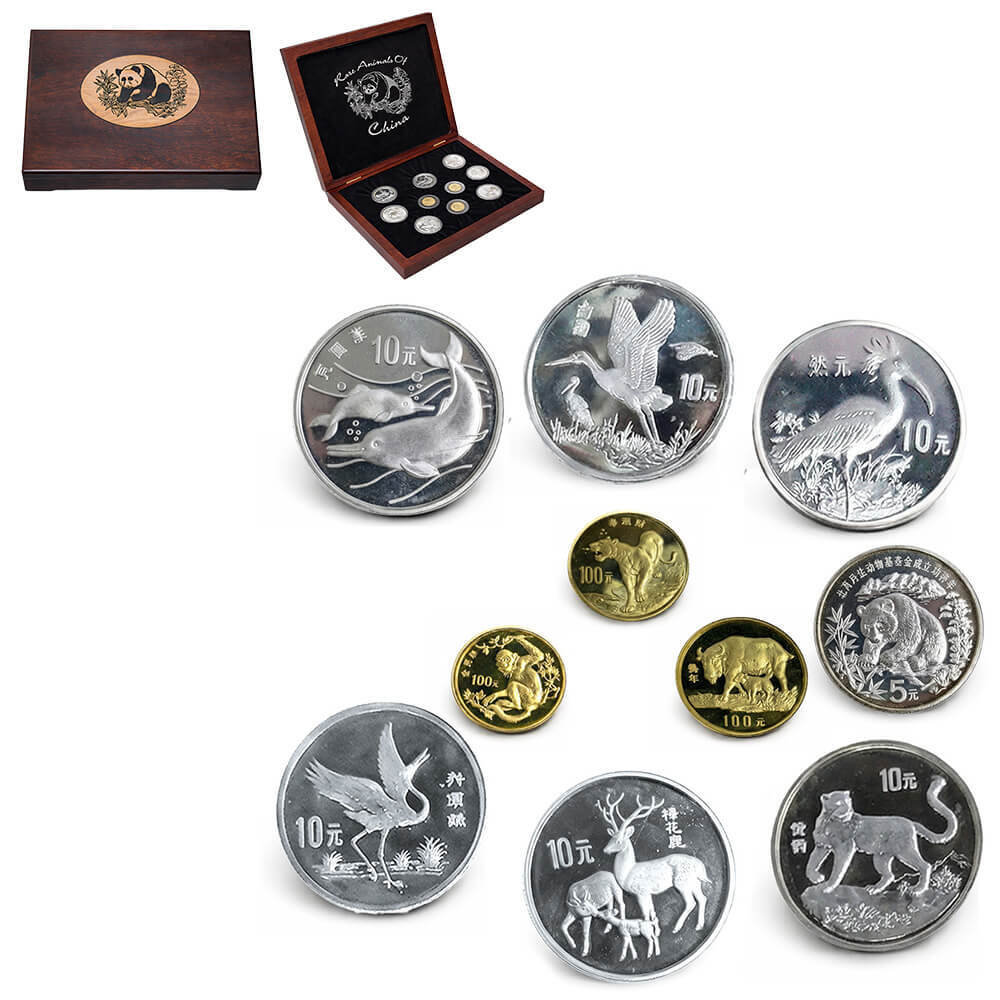 Animals of China Gold/Silver 10-Coin Set w/ 1986 Panda (w/Box)