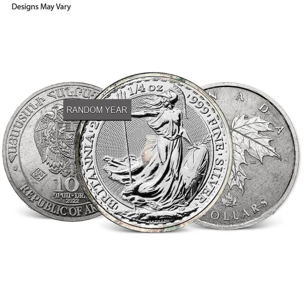 1/4 oz Silver Coin Random Mint (Milky, Scruffy, Toned)