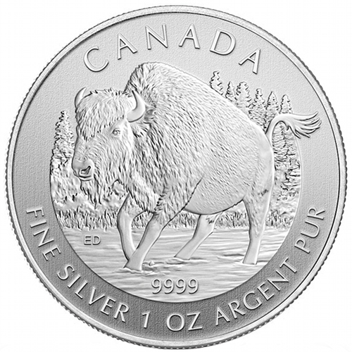 2013 1 oz Canadian Silver Wood Bison Coin