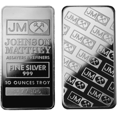 10 oz Johnson Matthey Silver Bar (Secondary Market)