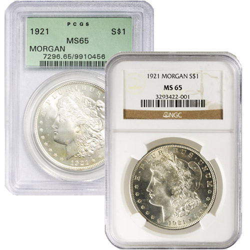 1921 Morgan Silver Dollar Coin MS65 (PCGS or NGC)