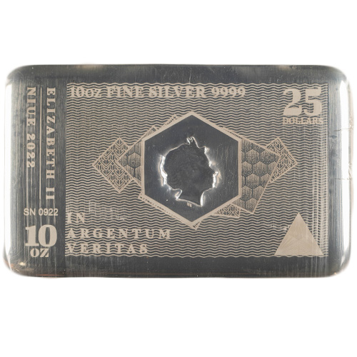 2022 10 oz Niue Silvernote Rectangular Silver Coin