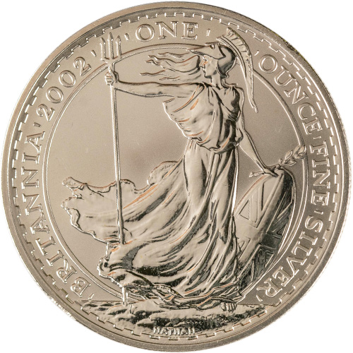 2002 1 oz British Silver Britannia Coin