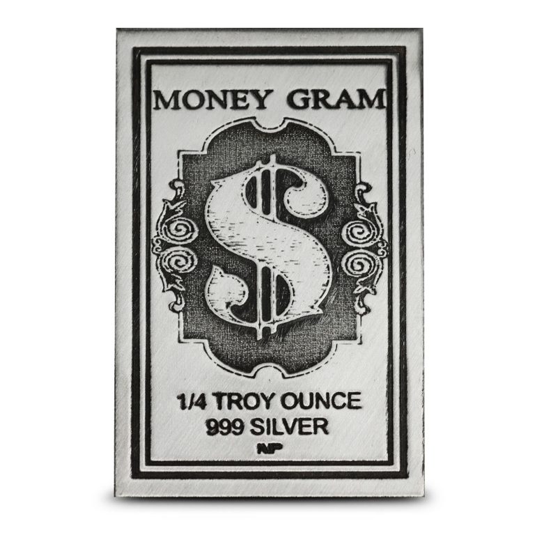 1/4 oz North View Products Money Gram Silver Card (New)