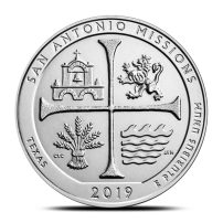 2019 ATB San Antonio Missions, TX 5 oz Silver Coin