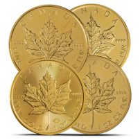 Canadian Maple Leaf 1 oz Gold Coin Random Year, .9999 Pure