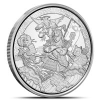 2021 Samoa Momotaro Onto Demon Island in Ukiyoi 1 oz Silver Coin