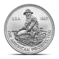 1 oz Silver 1987 Prospector Round Eagle Reverse | Engelhard