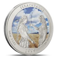 2024 Colorized Native America the Beautiful New York 1 oz Silver Coin with Box &amp; CoA