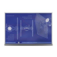 2025 Colorized Niue Star Wars Blueprint Series Tie Fighter Foil 1 oz Silver Coin With Box &amp; CoA