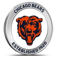 1 oz Silver Colorized NFL Chicago Bears Round BU