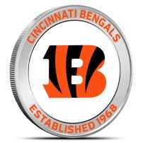 1 oz Silver Colorized NFL Cincinnati Bengals Round BU