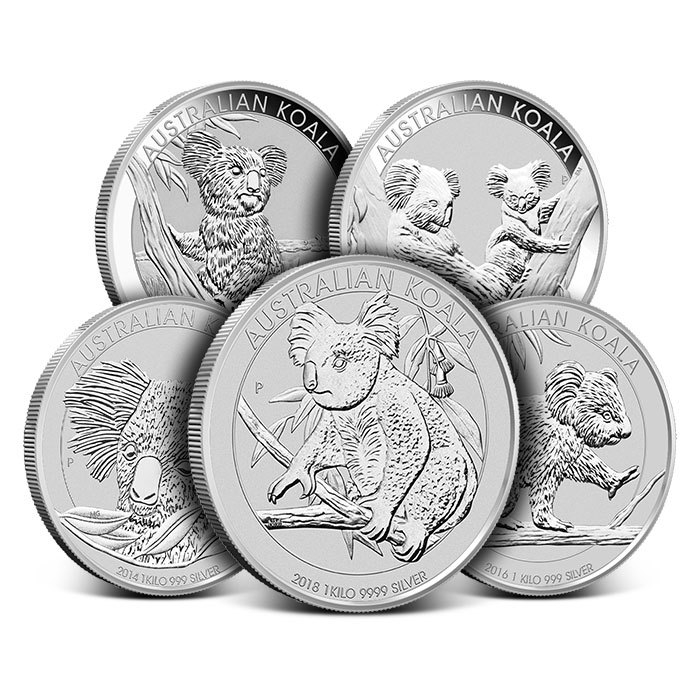 Australian Koala 1 Kilo Silver Coin Random Year, BU