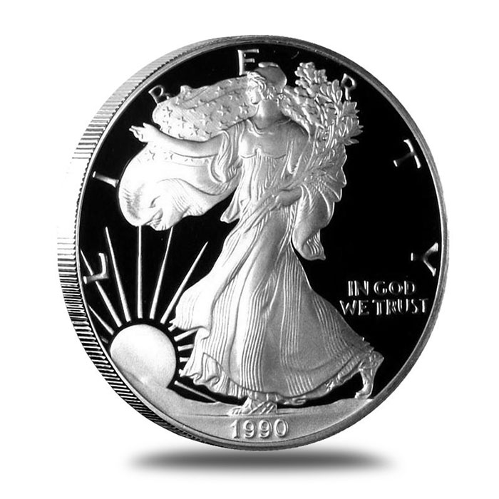 1990-S Proof American Eagle 1 oz Silver Coin with Box &amp; CoA