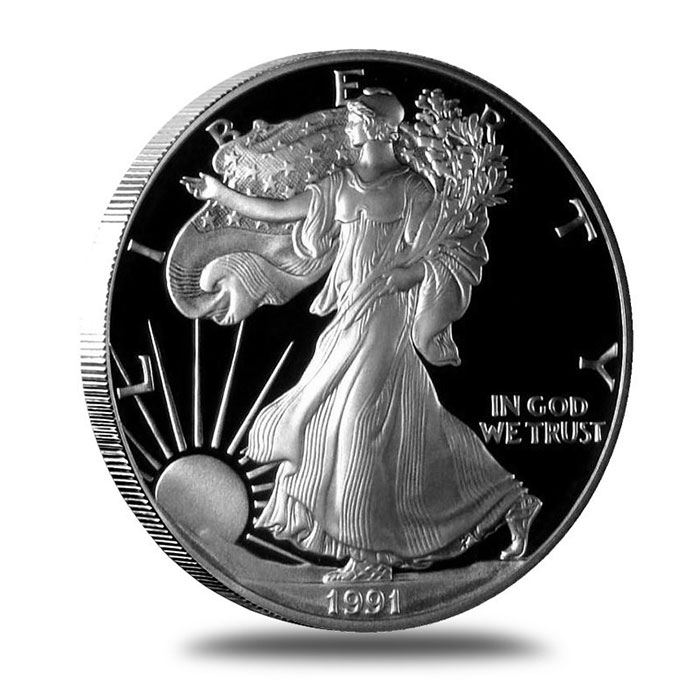 1991-S Proof American Eagle 1 oz Silver Coin with Box &amp; CoA