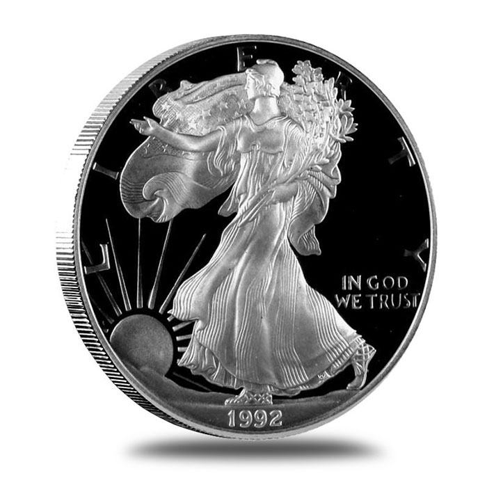 1992-S Proof American Eagle 1 oz Silver Coin with Box &amp; CoA