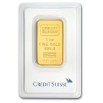 1 oz Gold Credit Suisse Bars (Secondary Market w Assay)