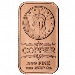 1 oz Copper Liberty Head Bars (New)