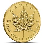 1 oz Gold Canadian Maple Leaf Coins (.999 Pure, Dated 1979-1982)
