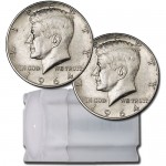 1964 90% Silver Kennedy Half Dollars ($10 Roll, BU)