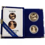 1987 2-Coin Proof American Gold Eagle Set (Box + CoA)