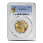 1901 Pre-33 $10 Gold Liberty Eagle Coins MS64 (PCGS or NGC)