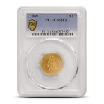 1889 Pre-33 $3 Gold Indian Princess Coins PCGS MS63
