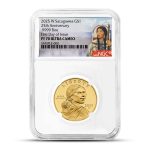 2025-W 1/2 oz Proof Gold American 25th Anniversary Sacagawea Golden Dollar Coins NGC PF70 UCAM FDOI