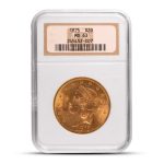 1875 Pre-33 $20 Gold Liberty Double Eagle Coins NGC MS63