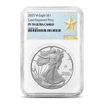2025-W 1 oz Proof Silver Laser Beam Privy American Eagle Coins NGC PF70 UCAM