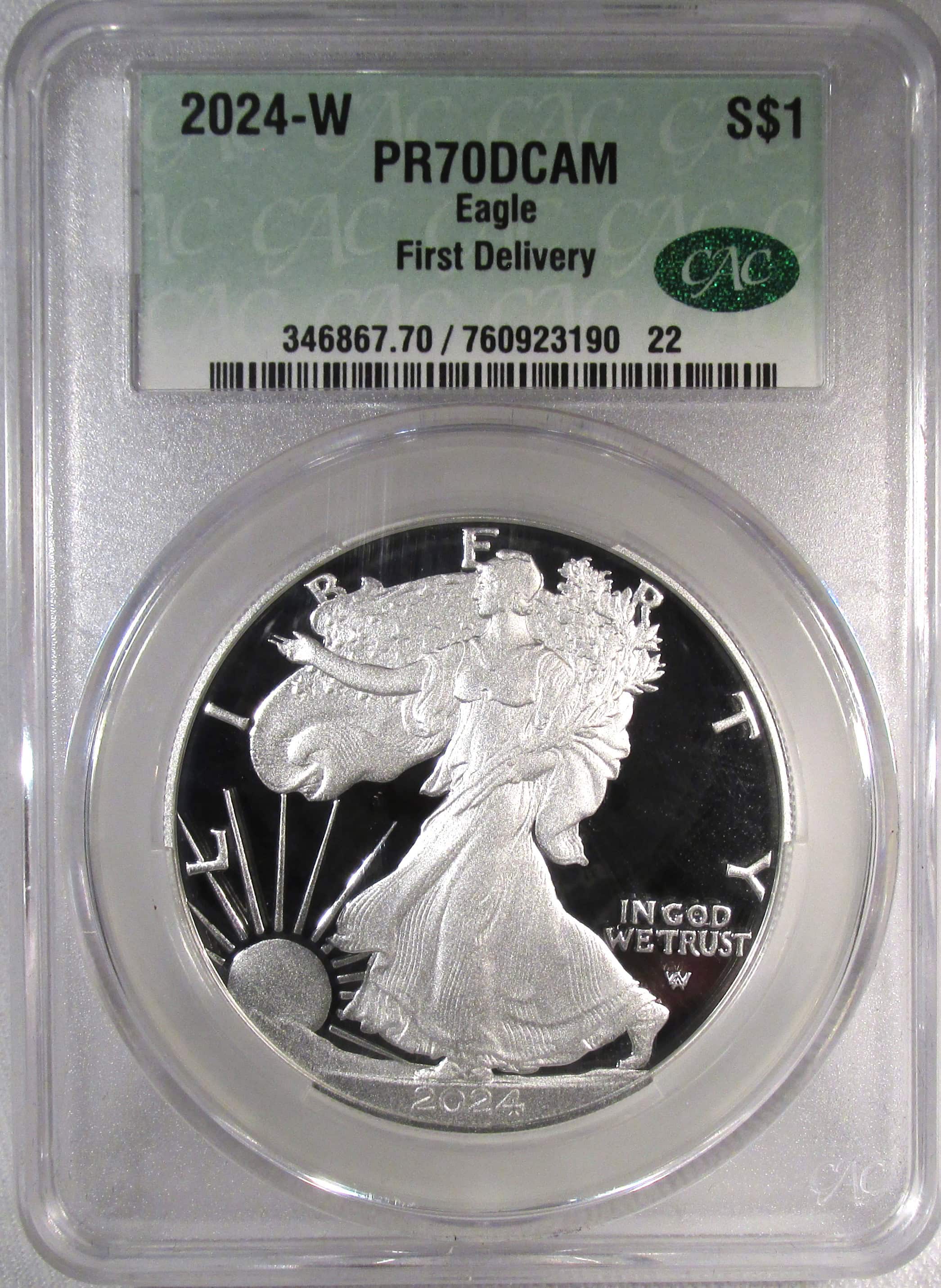2024-W Proof Silver Eagle CAC PR70 DCAM 1st Delivery AR211