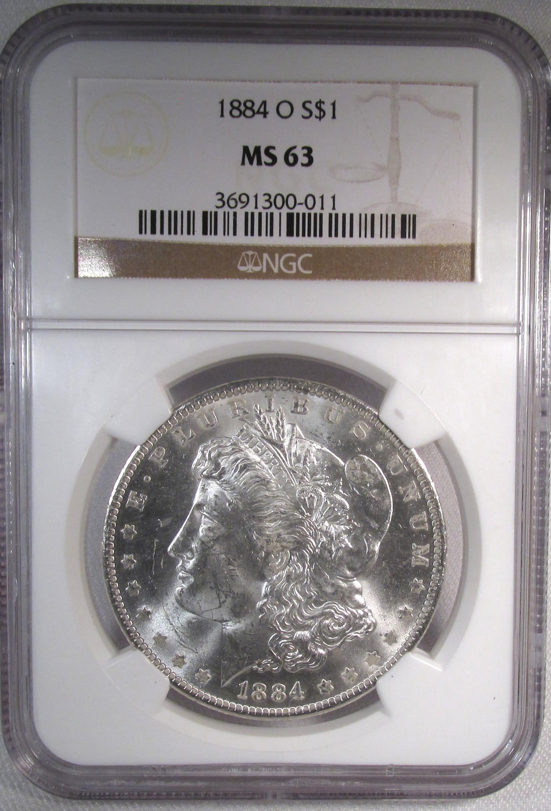1884-O Silver Morgan Dollar NGC MS63 Coin AL870