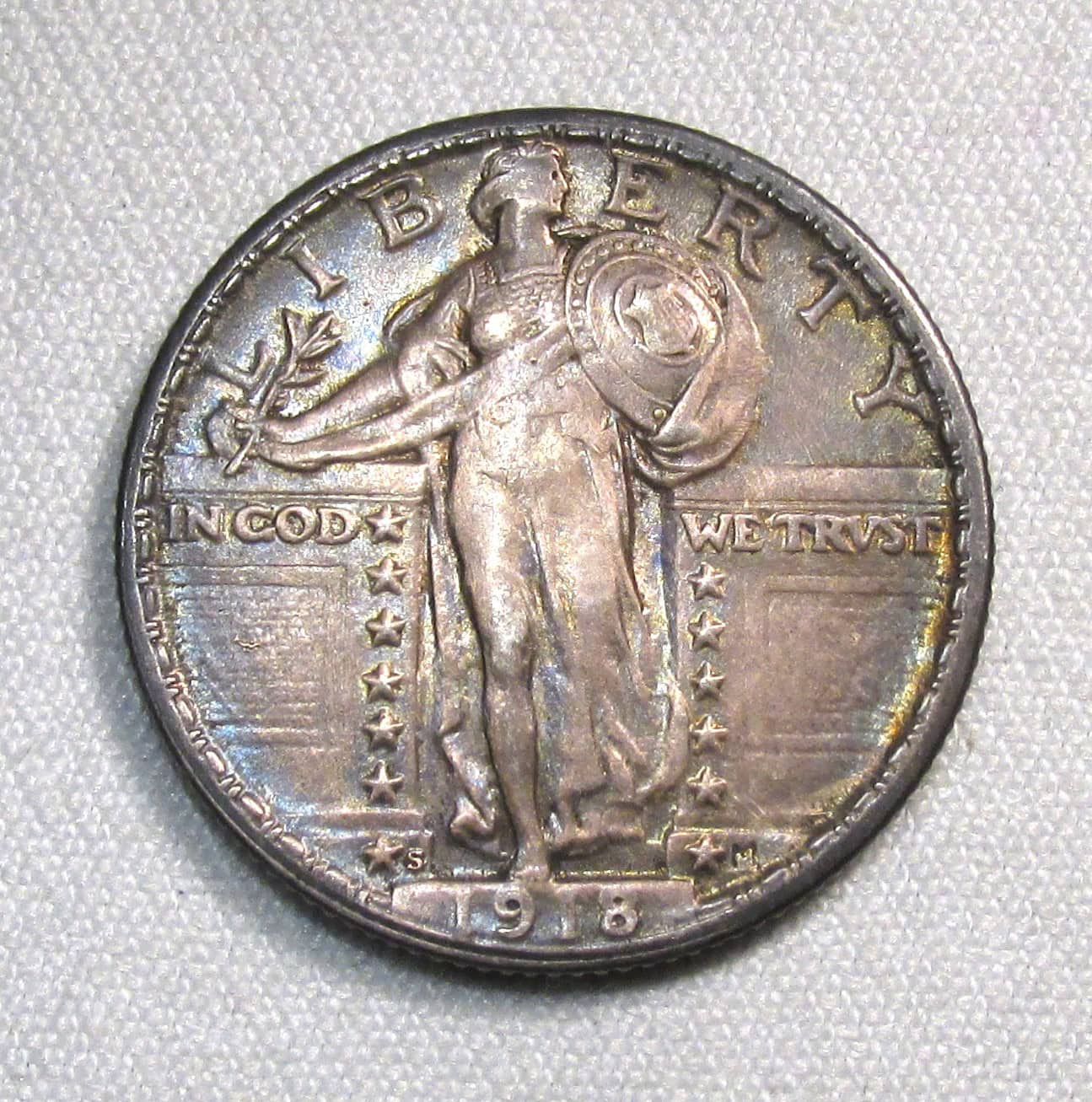 1918-S Silver Standing Liberty Quarter UNC Details Coin AS815