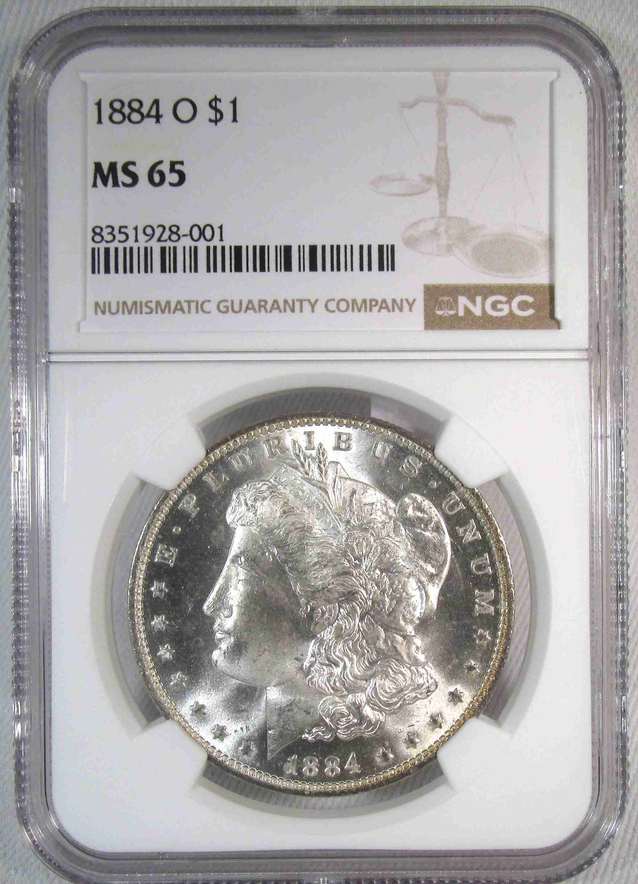 1884-O Silver Morgan Dollar NGC MS65 Coin AT458