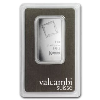 1 oz Platinum Bar – Valcambi (In Assay)