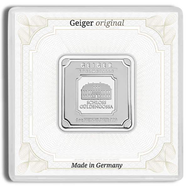 1 oz Geiger Silver Bar – (Sealed In Assay)
