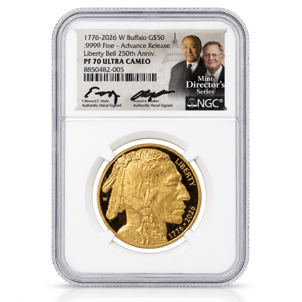 2026-W 1 oz Proof Gold Buffalo Dual Date Moy/Ryder PR-70 Advance Release