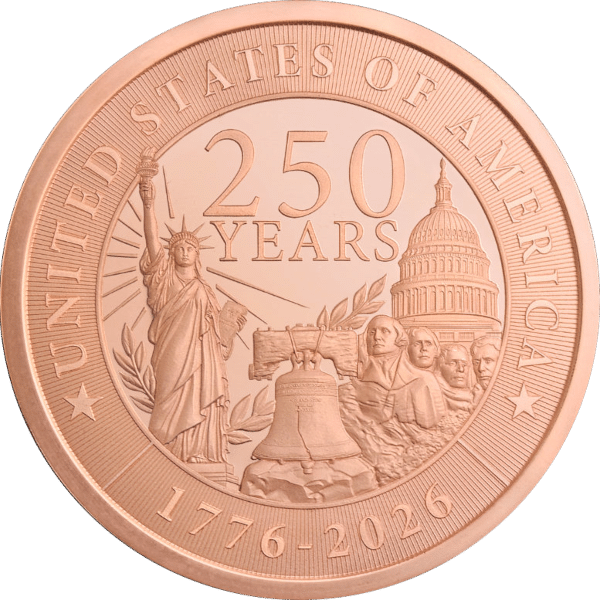 2 oz Copper Round – 250th Anniversary