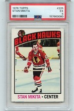 1976-77 TOPPS HOCKEY #225 STAN MIKITA, CHICAGO BLACKHAWKS - PSA 5 EX (63080)