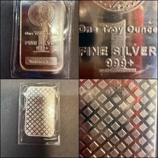 SILVER BAR    ONE TROY OUNCE   999+  MADE IN USA   MORGAN DOLLAR [40]