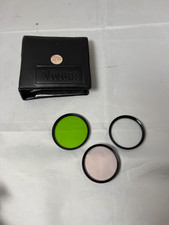 Vintage Camera Lens Filter Lot Vivitar 58mm Green Lumix Samigon 52mm Case